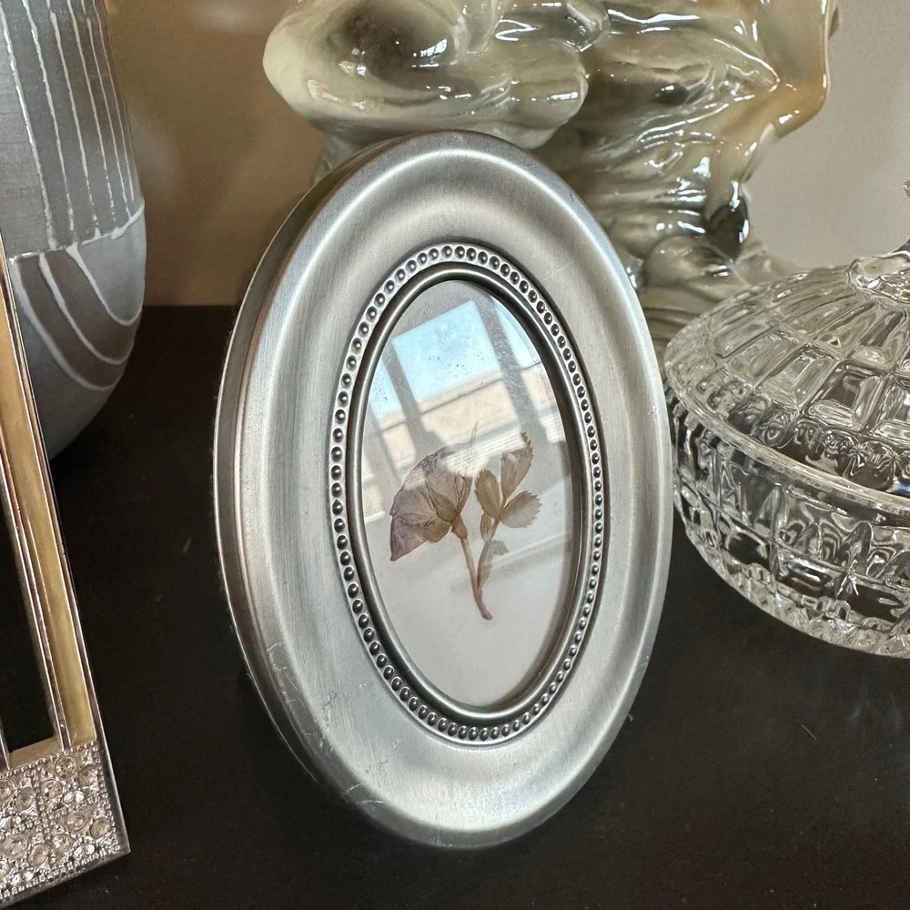 VTG Mini Picture Photo Frame Set Silver Cottagecore Square Oval Gallery Granny